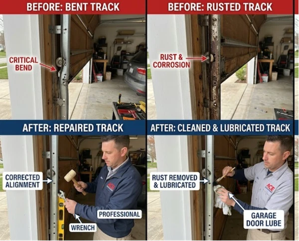 Garage Door Track Repair: Bent, Rusted, or Misaligned — What to Do